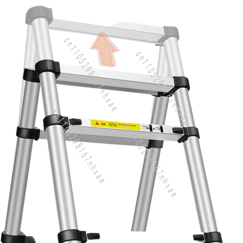 Aluminum Folding Ladder Telescopic Scaffold Steps Retractable Multi-Purpose Ladder for Household Use 1.4+1.4M