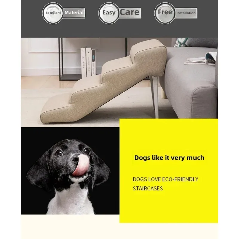Foldable Non-Slip Pet Stairs for Senior Dogs, High Elasticity Portable Dog Ladder, Safe Durable Sofa Climbing Ramp