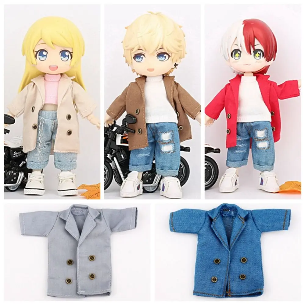 

DIY Toy Cool Jackets Doll Coat Jackets Warm Clothing Handmade OB11 Windbreaker Coat Dress Up Long Coat Doll Clothes Kids Gift