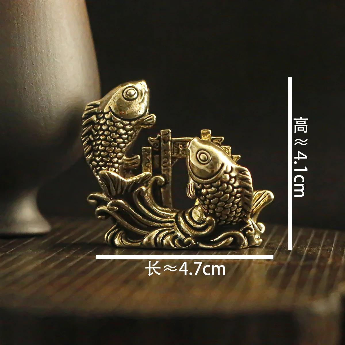 Fish Figure Home Decor Carp Leaping Over The Dragon Gate Bronze Decorative Desk Art Office Craft Home Tea Pet