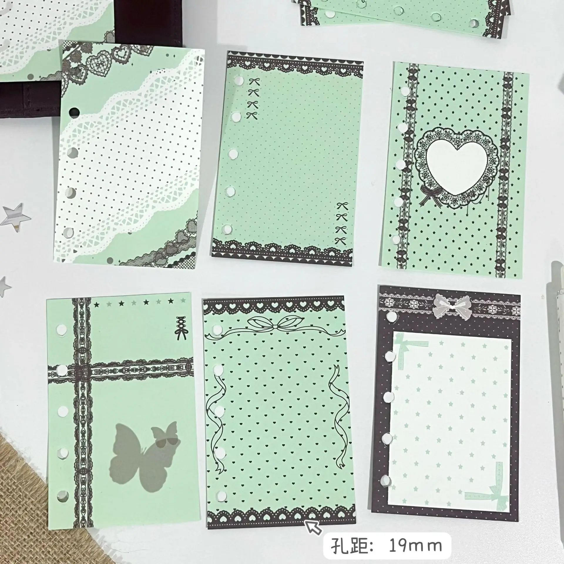 Carefully selected new high-value simple girl heart lace mint Shengqiao M5 five-hole loose-leaf hand ledger refill inner core