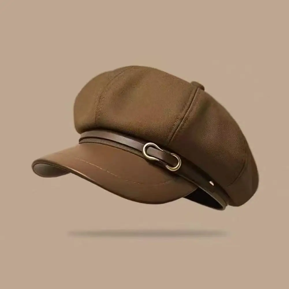 Retro-Baskenmütze, Malermütze für Mädchen, modischer weicher Stoff, warme Wintermütze, Retro-britischer Maler, Zeitungsjunge, Entenschnabel, achteckige Mütze