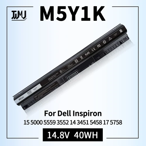 Batería 40Wh M5Y1K 14.8V para Dell Inspiron 15 3000 5000 serie 5559 5558 5555 5755 3558 3555 3558 3558 3565 14 3451 3452 3458 5458 17 5755 5756 5758 5759 P51F 453-BBBQ 451-BBMG GXVJ3 HD4J0 991XP VN3N0