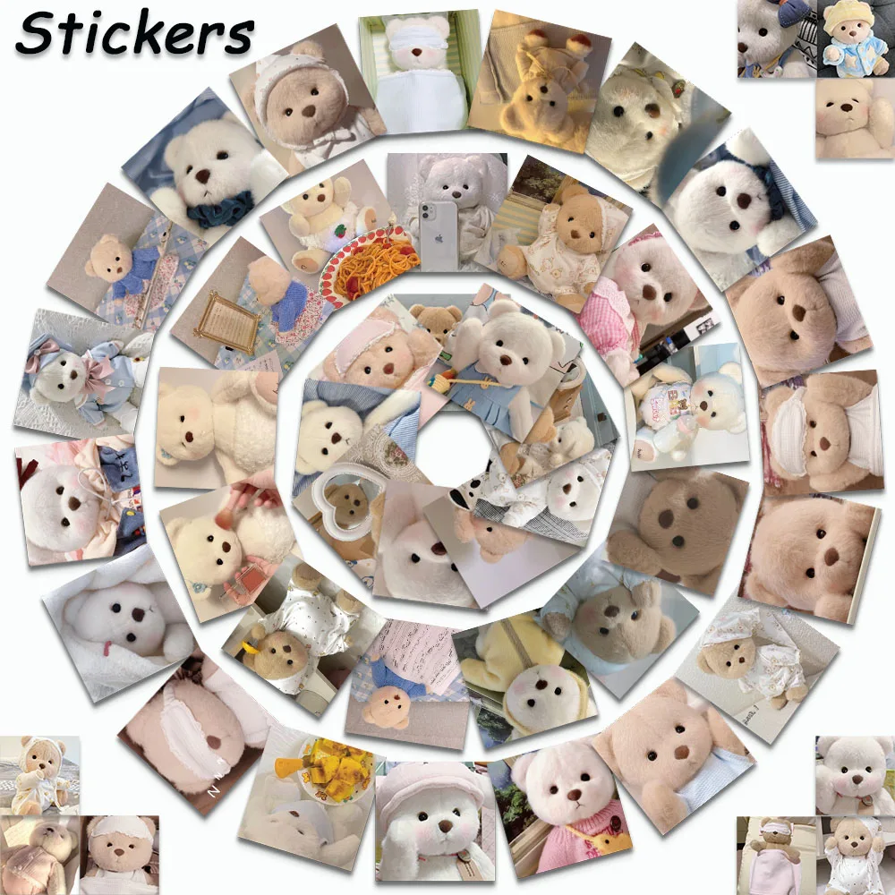 50PCS Cute Lena Bear Stickers INS Style Decorate Decals For Loptop Water Bottles Skateboard Phone Kids Toy DIY Stickers