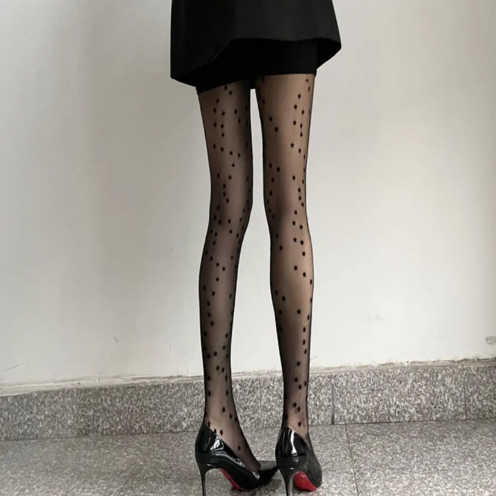 Bas étoile pour femmes, collants en velours fin, coupe arbitraire, Anti-crochet, motif imprimé