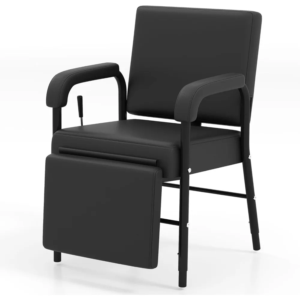 

Shampoo Chair, Barber Salon Reclining Shampoo Chair, Hair Stylist, Leg Support, Salon Spa Beauty Equipment (Black)