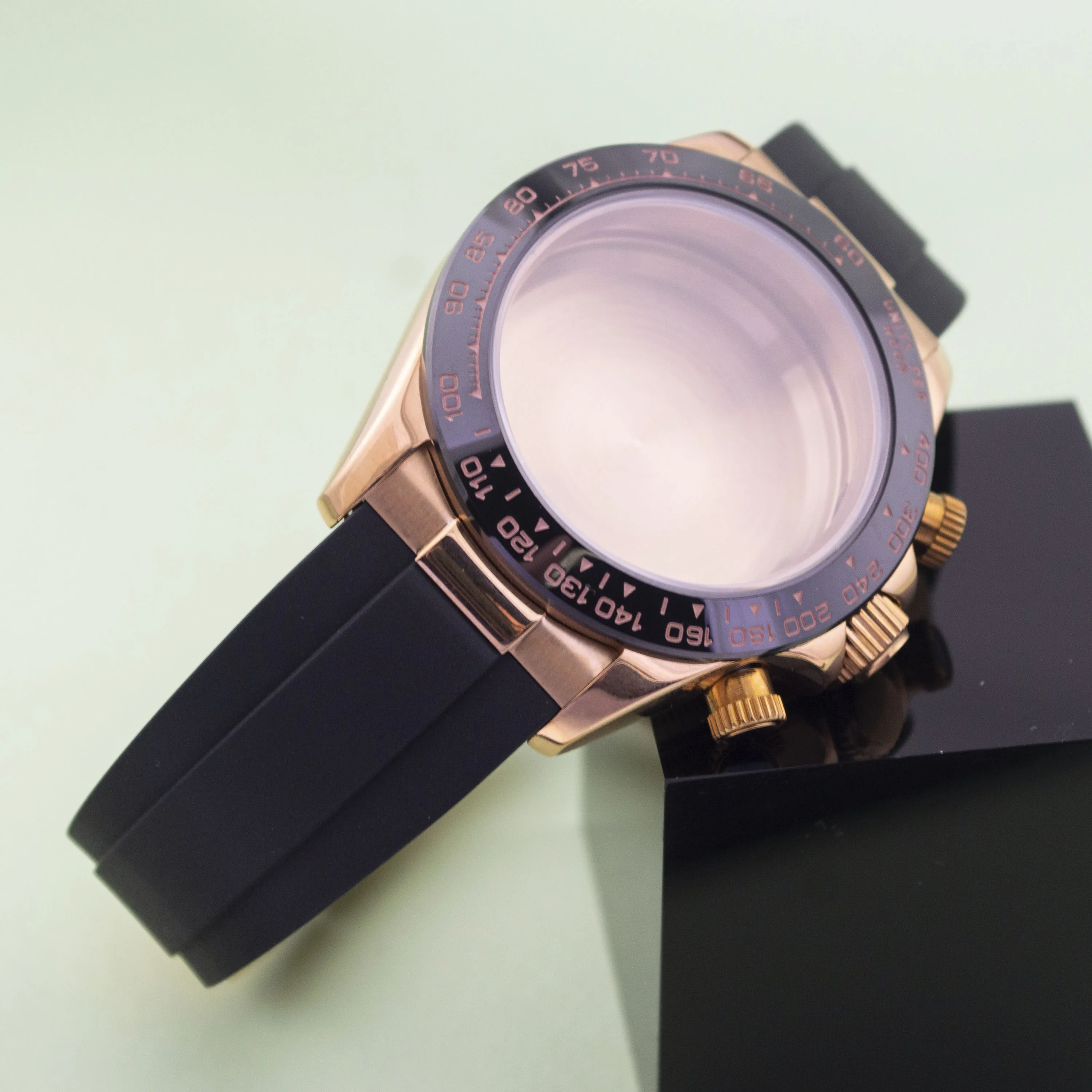 

VK63 Watch Case Quartz Watch Case Stainless Steel Case Watch Rubber Strap Sapphire Crystal fit VK63 Movement 39mm Watch Case