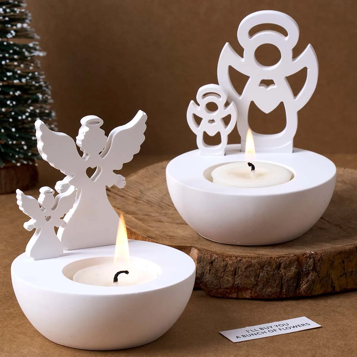 

Christmas Tree Snowman Angel Candlestick Mold DIY Christmas Ornament Gypsum Silicone Molds Resin Candle Holder Crafts Making