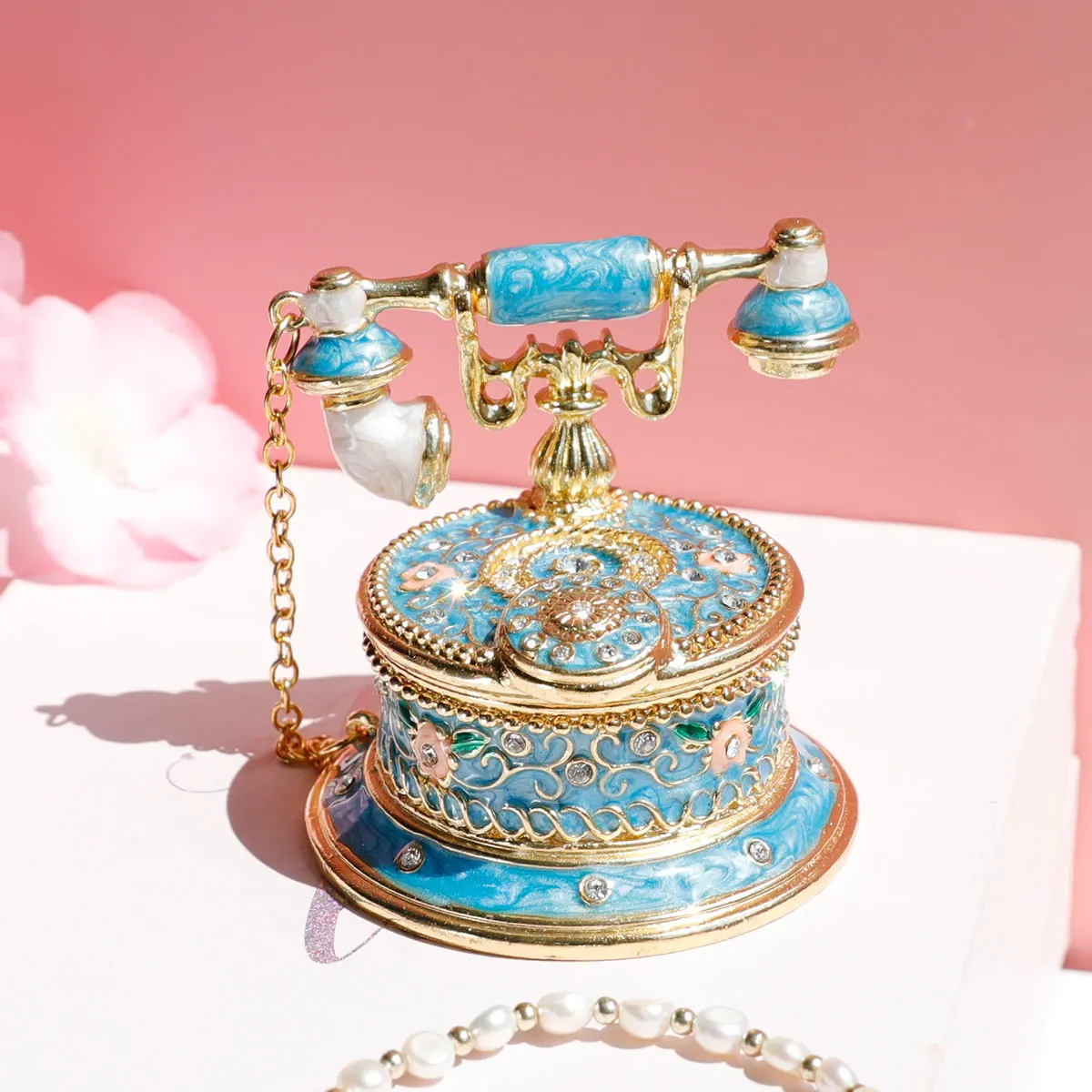 

Home phone jewelry box ornaments with telephone jewelry wedding ring box telephone accessories storage