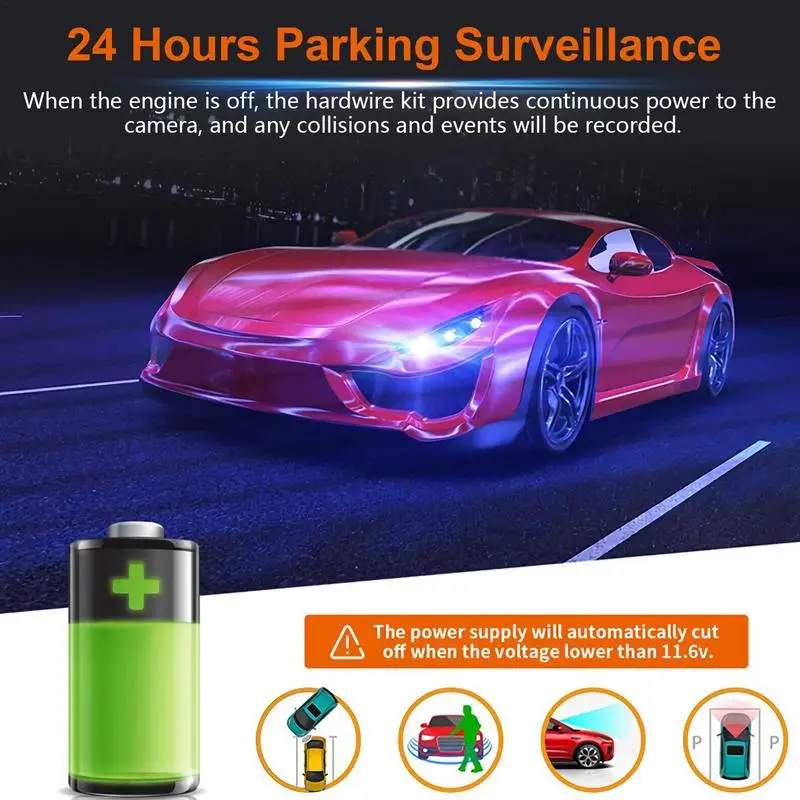 USB C Dashcam Hardwire Kit 12V-24V To 5V Professional Type C Hardwire Kit For Dashcam Dashboard Camera Car Charger Cable Kit