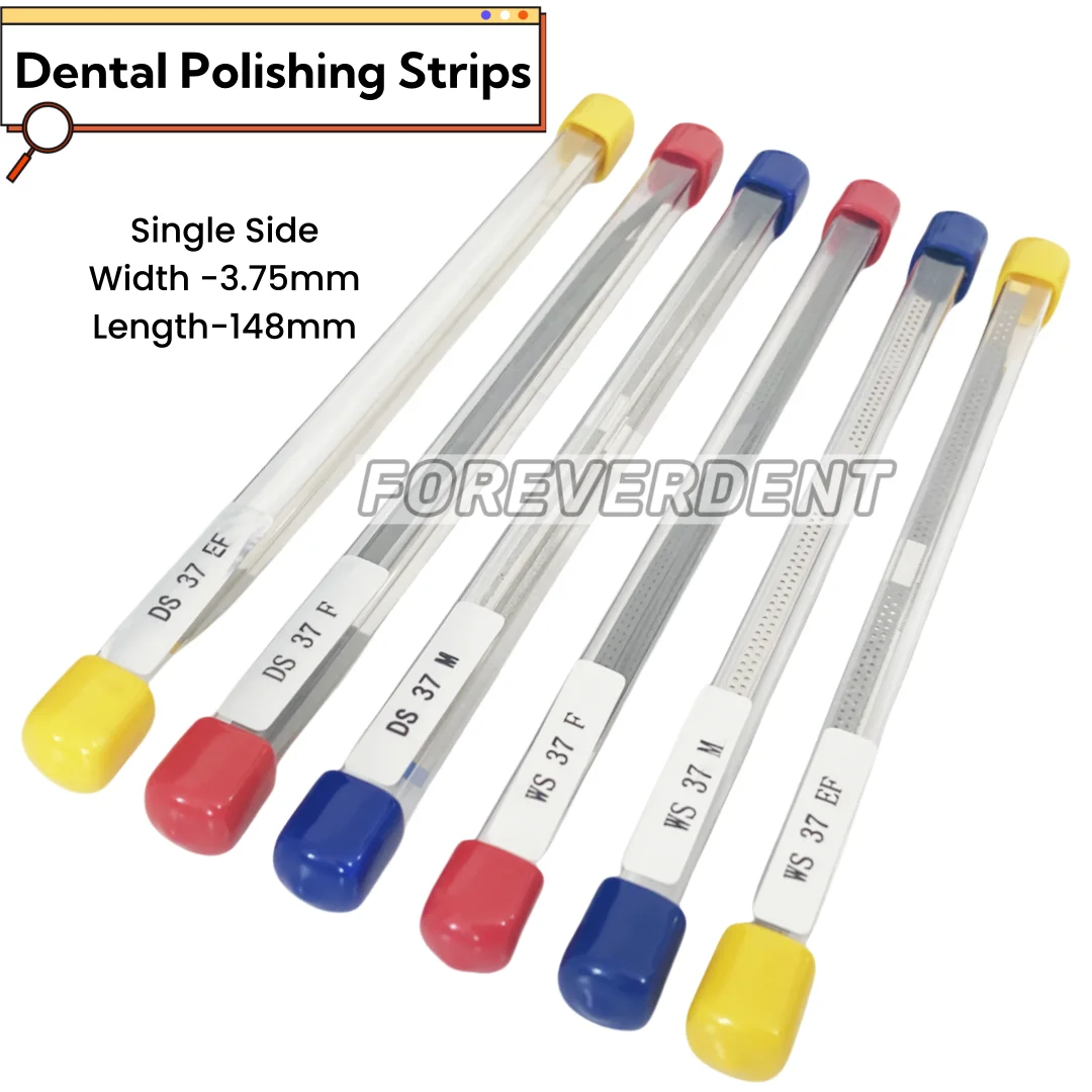 50Pcs Dental Polishing Strip Single Side Metal Finishing Stick Finisher IPR Fine Adjacent Emery Bars Strip Diamond Sanding