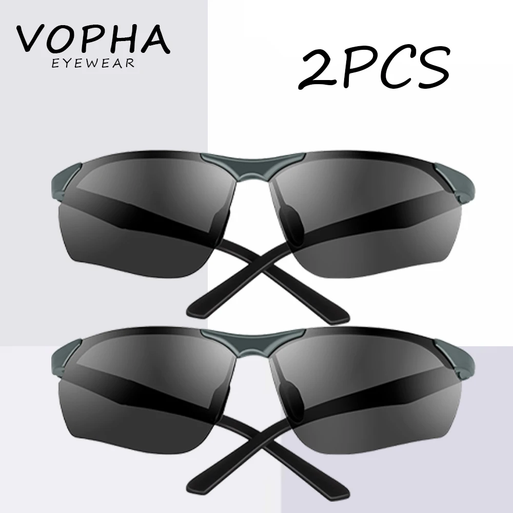 

2 шт. VOPHA мужские солнцезащитные очки уличные поляризационные линзы UV400 прямоугольные без оправы солнцезащитные очки для вождения и рыбалки спортивные очки для мужчин