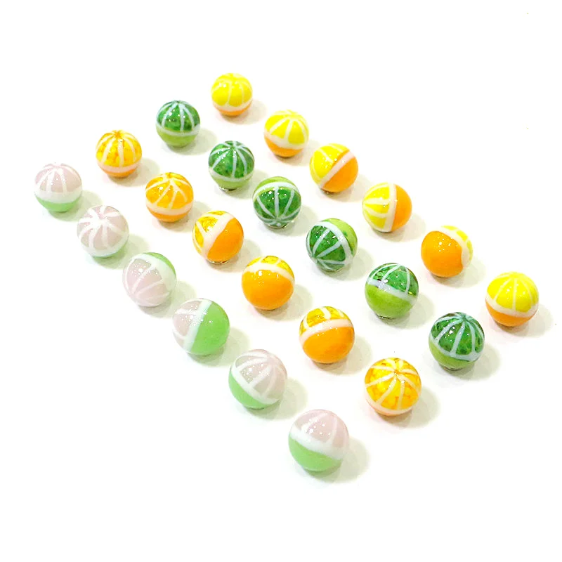 

24Pcs Rare Glass Marbles Balls Creative Cute Fruit Lemon Mushroom Ladybug Design Christmas New Year Birthday Gifts For Kids 16mm