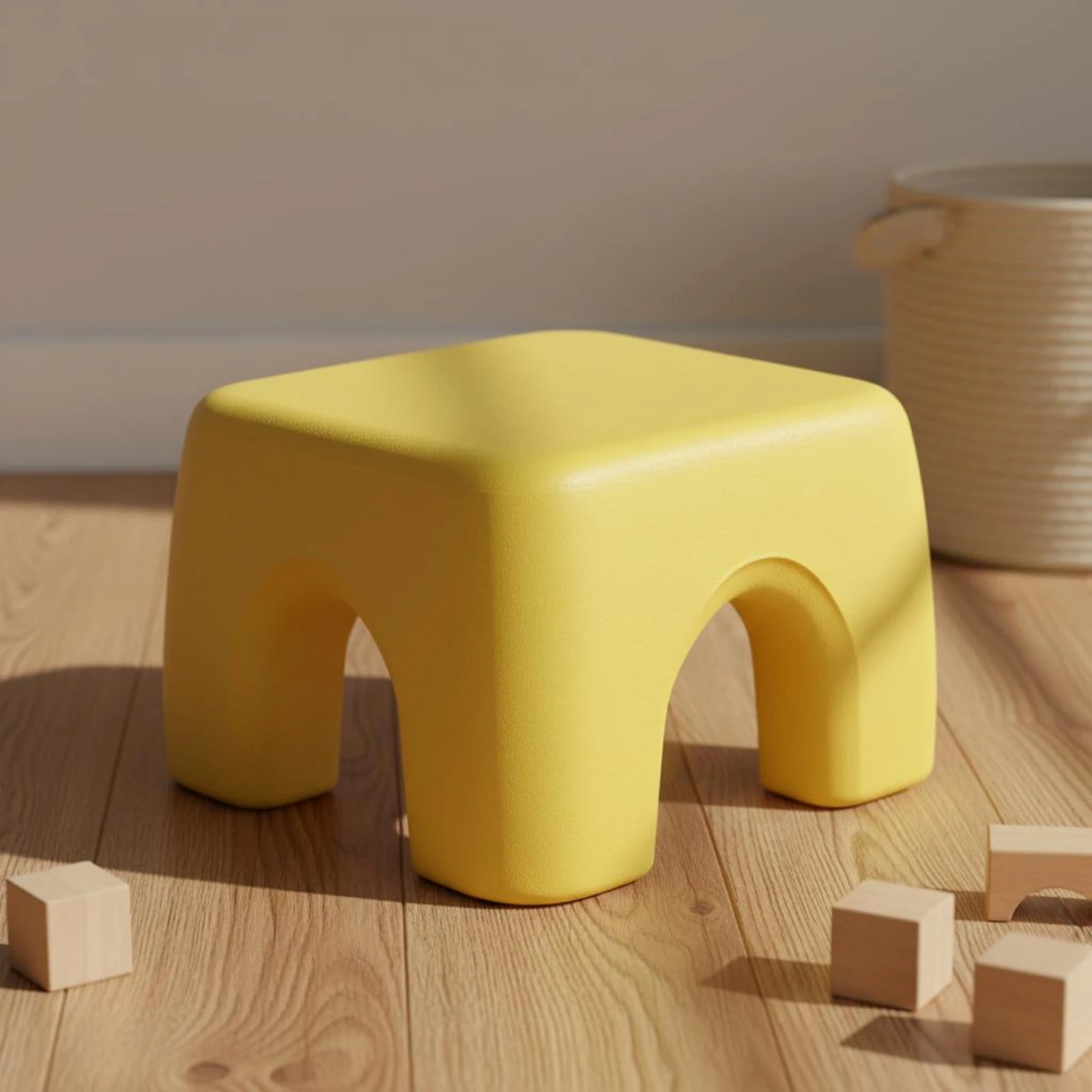 Children's Stool Lightweight Foam Stool Seat Arched Openings Kids Furniture Rounded Top
