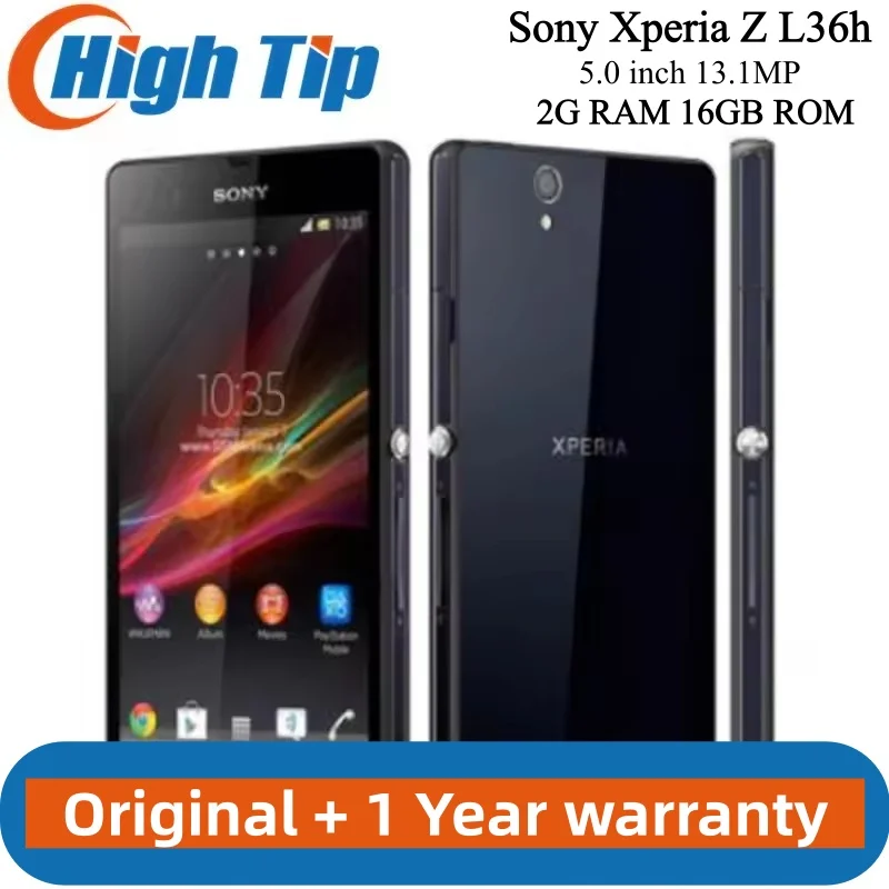 Original entsperrtes Sony Xperia Z L36h C6602 C6603 3G&4G Mobiltelefon 5.0 TouchScreen Quad-Core 2G RAM 16GB ROM 13,1MP Kamera