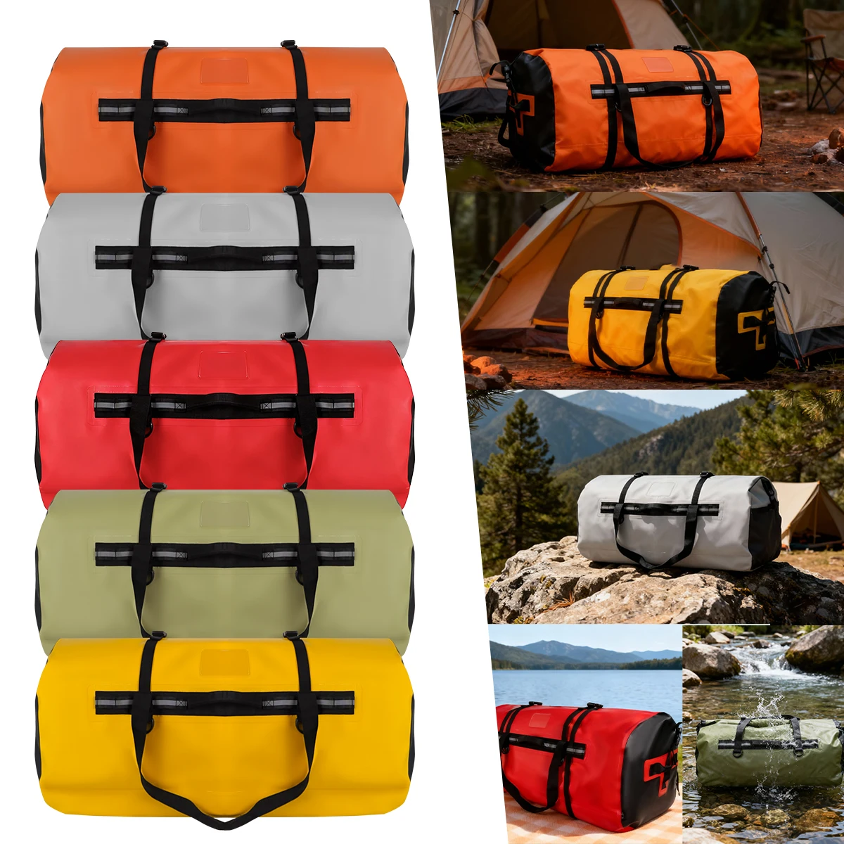 120L/150L حقيبة سفر خارجية مقاوم للماء التخييم حقيبة التخزين حقيبة سفر دراجة نارية الذيل حقيبة جافة دراجة نارية حقيبة مقعد