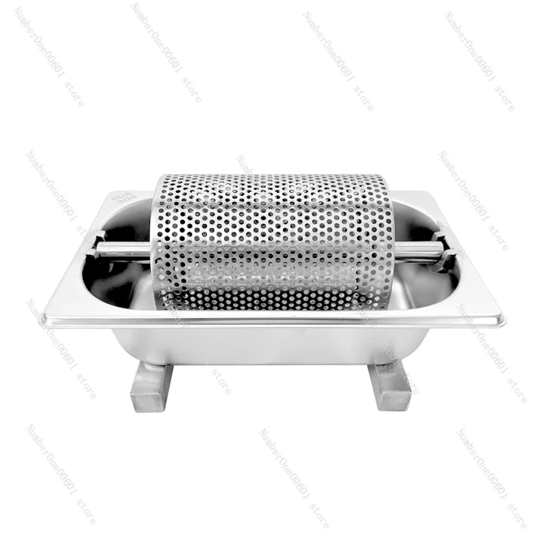 304 Stainless Steel Butter Roller for Home Street Burger Butter Wheel Roller Holder Kitchen Baking Pan Tool 1.7L