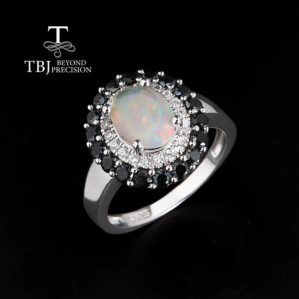Gorgeous and noble 925 sterling silver ring natural oval 7*9mm opal real gemstone fine jewelry for women anniversary party gifts