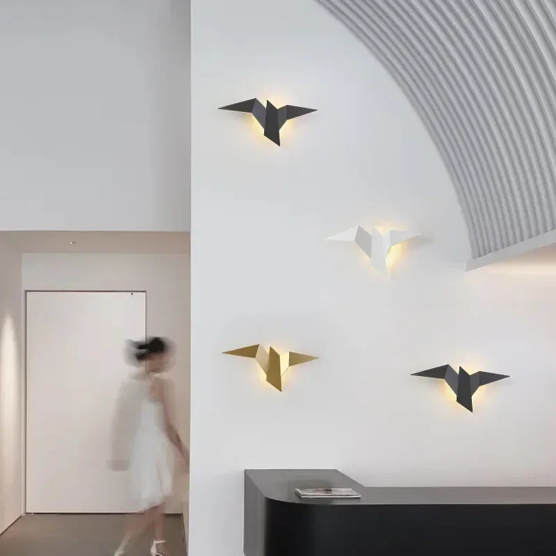 

New Nordic LED Bird Wall Lamps Bedroom Decor Wall Lights Indoor Modern Lighting for Home Stairs Bedroom Bedside Light Fixtures