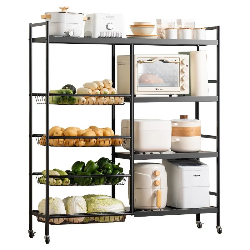 Factory Direct 2026 Kitchen rack Floor-to-ceiling multi-layer vegetable storage rack Household multi-functional Against the wall