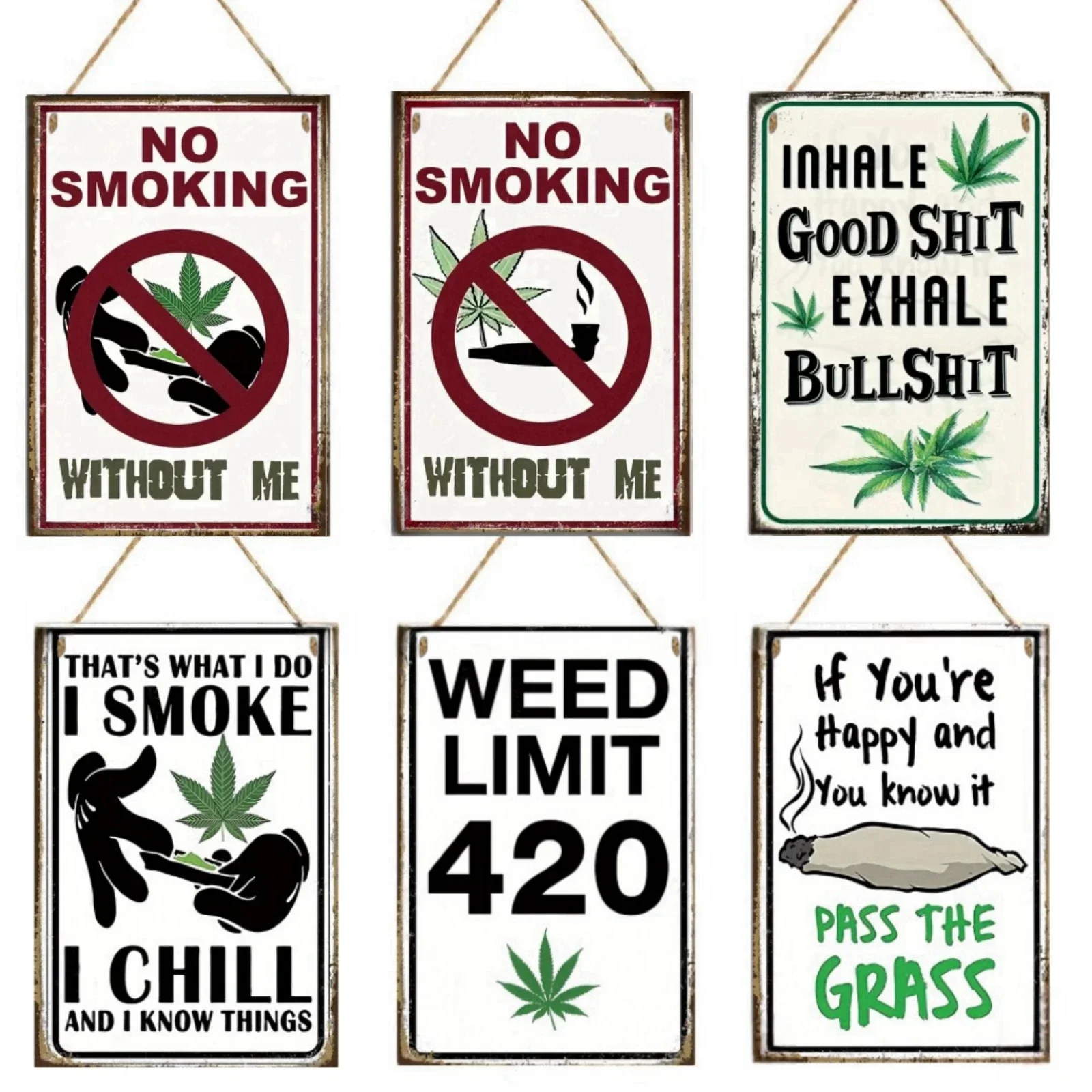 Weed Limit 420 Sign,I Smoke Weed I Chill,No Smoking, Vintage Room Decor Wooden SignBedroom Home Wall Accessories Hanging Decor