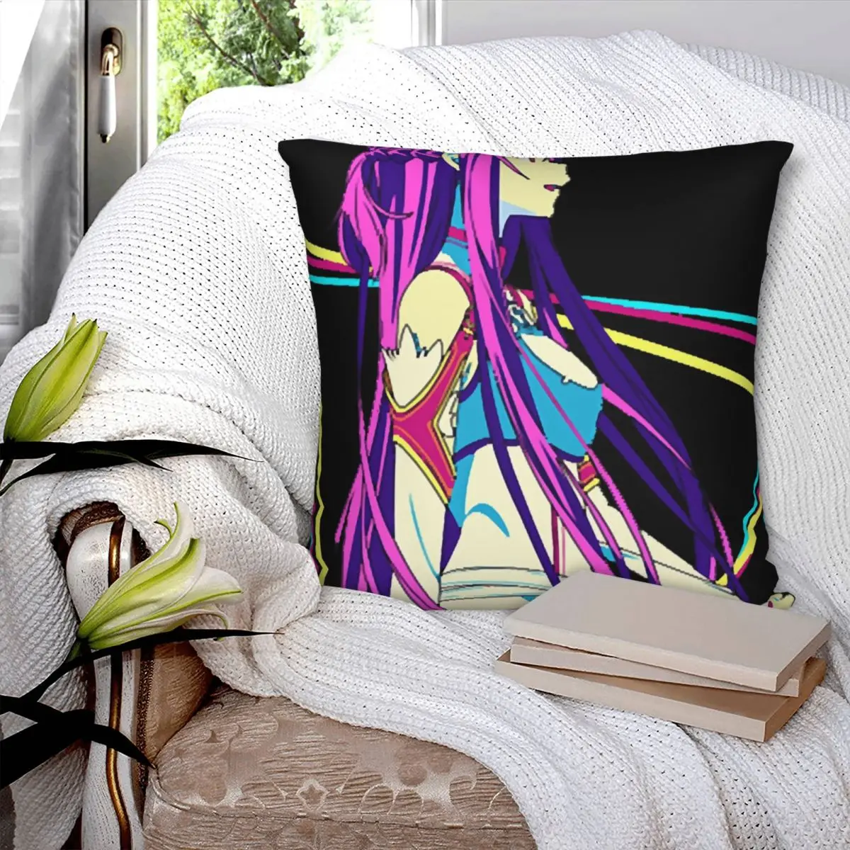 Sword Art Online Kirito And Asuna Square Pillowcase Polyester Pillow Cover Velvet Cushion Zip Decorative Comfort Throw Pillow