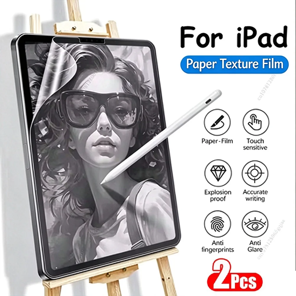 2PCS Screen Protector For iPad 13 11th M4 M5 12.9 Air 11 M2 M3 5 4 3 10 9 9th 10th Generation Mini 6 7 Feel Paper Film