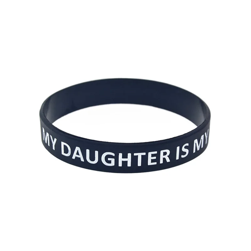 1 PC My Daughter is my hero Silicone Wristband with Puzzle Logo Inspirational Bracelet Adult Size