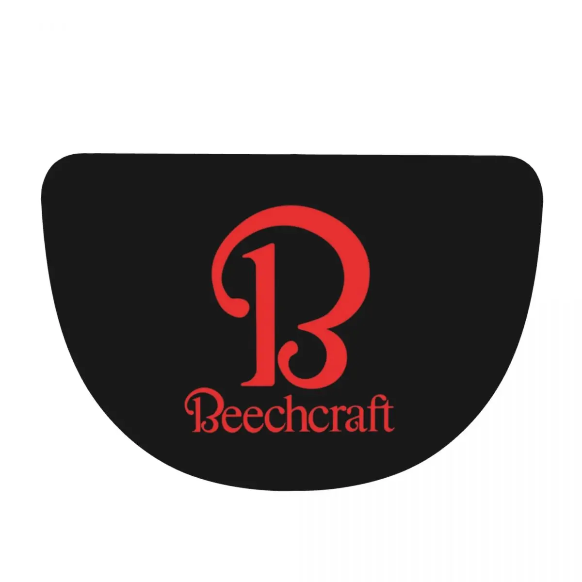 Beechcraft Aircraft Aviation Flannel Half Round Doormat Non Slip Bathroom Mat Absorbent Floor Carpet for Laundry Room Bathroom