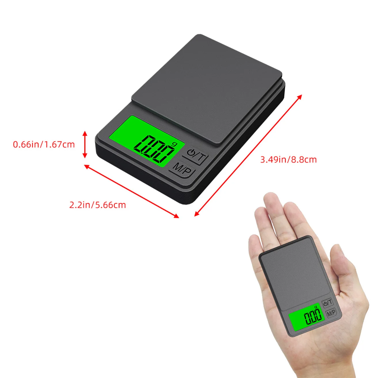 مقياس مجوهرات صغير Fodwet 0.01 جرام، مقياس جيب محمول مع معايرة ووحدة متعددة لمجوهرات إكسسوارات الأعشاب