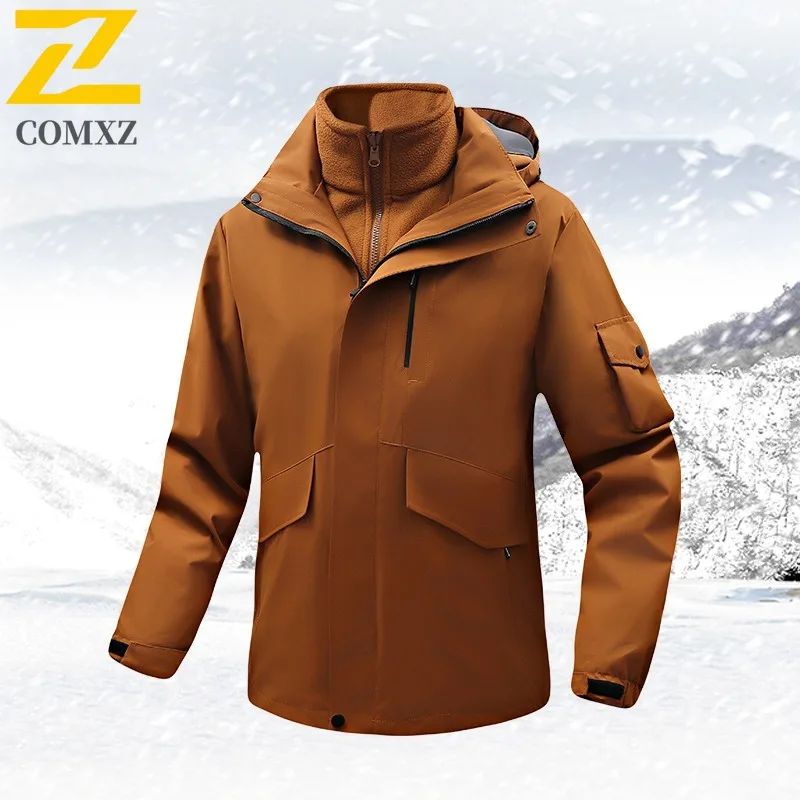 سترة رجالي مريحة للاستخدام الخارجي من COMXZ، سترة سميكة ودافئة على طراز الشارع، مقاومة للبرد، ملابس شتوية خارجية #2