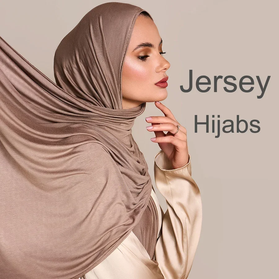 Modal-Baumwoll-Jersey-Hijab-Schal, langer muslimischer Schal, schlichter, weicher Turban, Kopftuch für Frauen, Afrika-Stirnband, 170x60cm