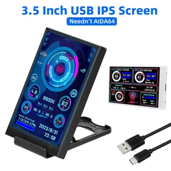 Bilgisayar CPU GPU RAM HDD ekran için 3.5 inç IPS tipi C ikincil ekran 320*480 USB LCD monitör serbestçe AIDA64 Windows 10 11