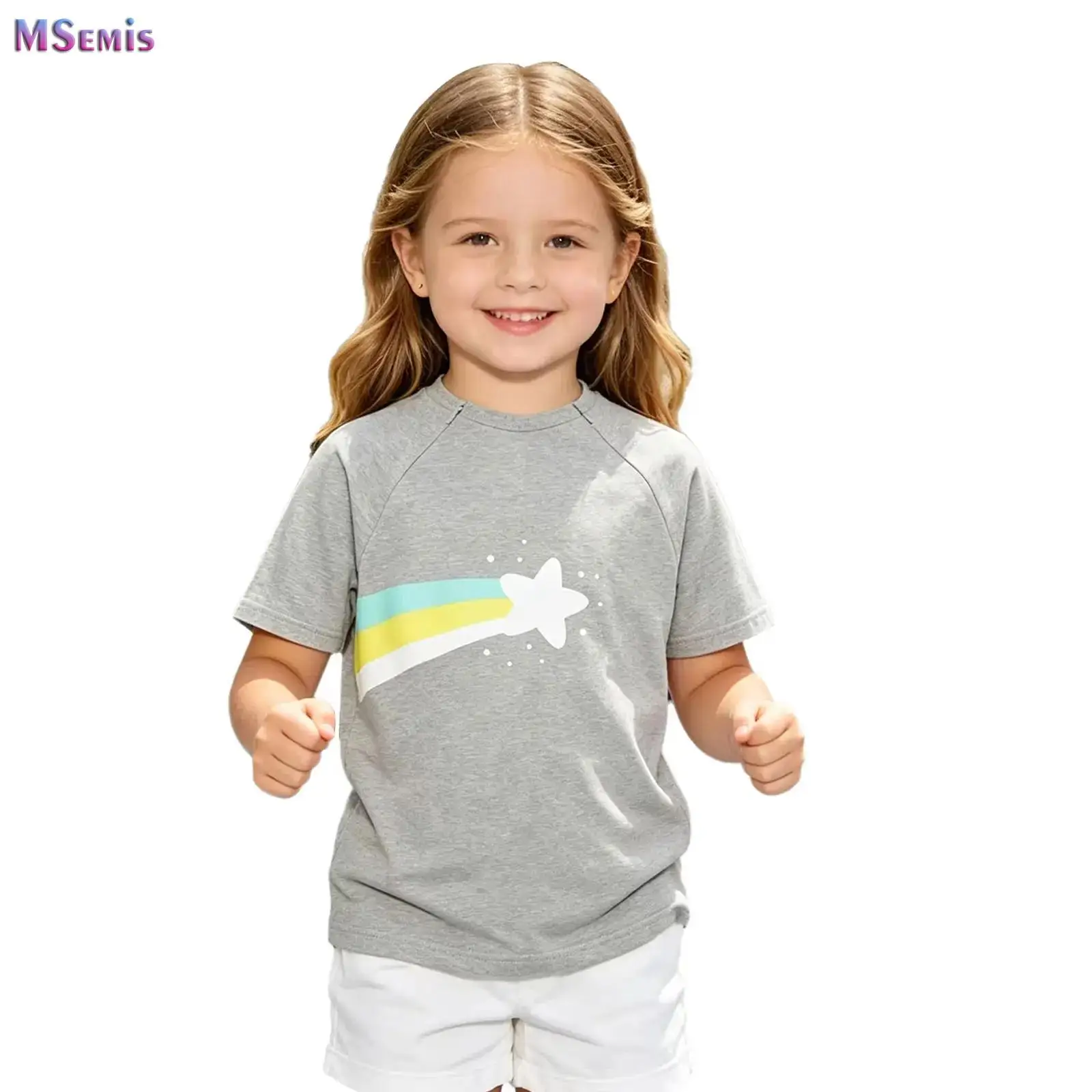 Children Special Needs Adaptive Clothing Wearing All Day Tops Kids Boys Girls Rainbow Print Chest Port Access Chemo T-shirt