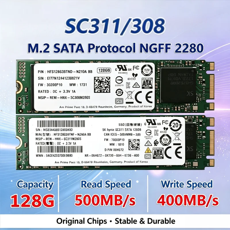 For Hynix SC311/308 128GB 256GB 512GB M.2 2280 SATA Solid State Drives Internal Hard Disk For Laptops Desktop Computers SSD