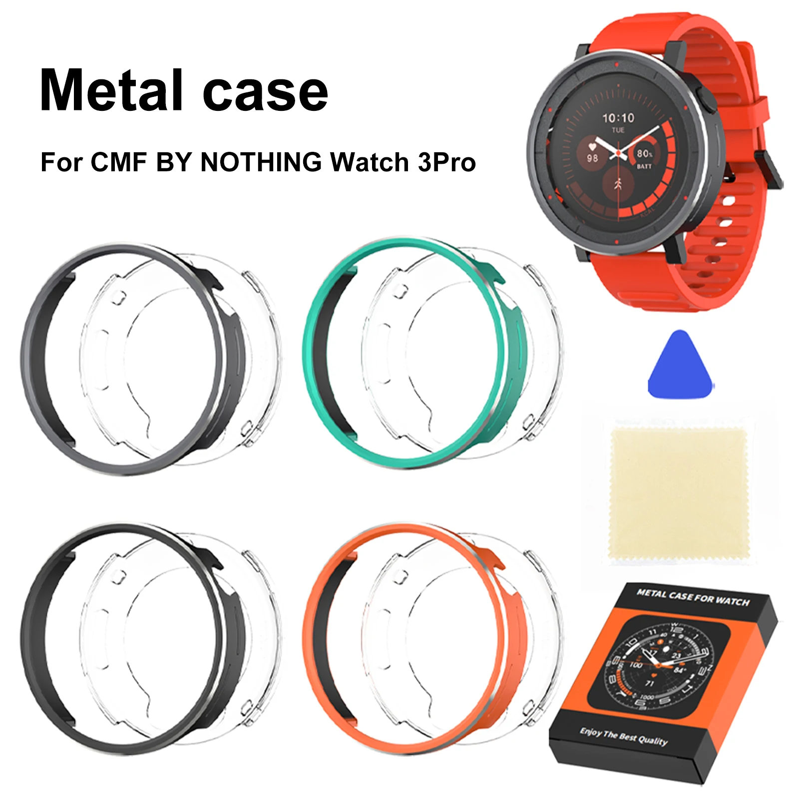 

Полый защитный чехол-бампер для Nothing Watch 3 Pro: прозрачный, противоударный, с защитой от царапин и падений