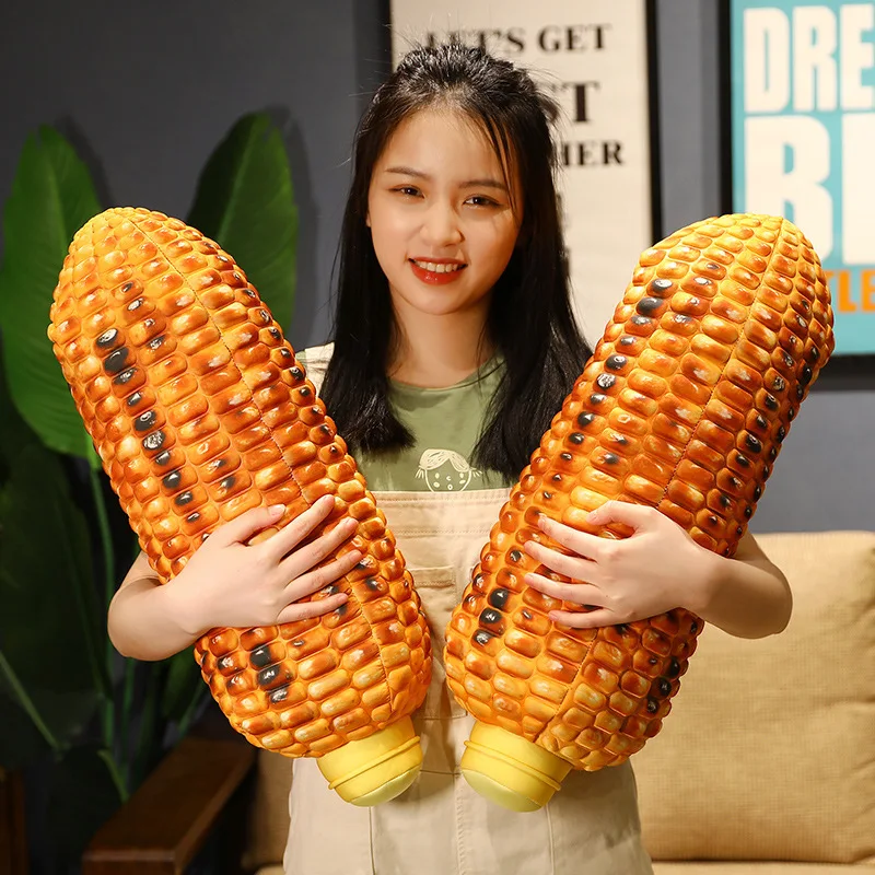 Simulated Corn Pillow Plush Toy Roasted Corn Cob Doll Creative Birthday Gift Corn Plush Pillow Soft Sofa Cushion