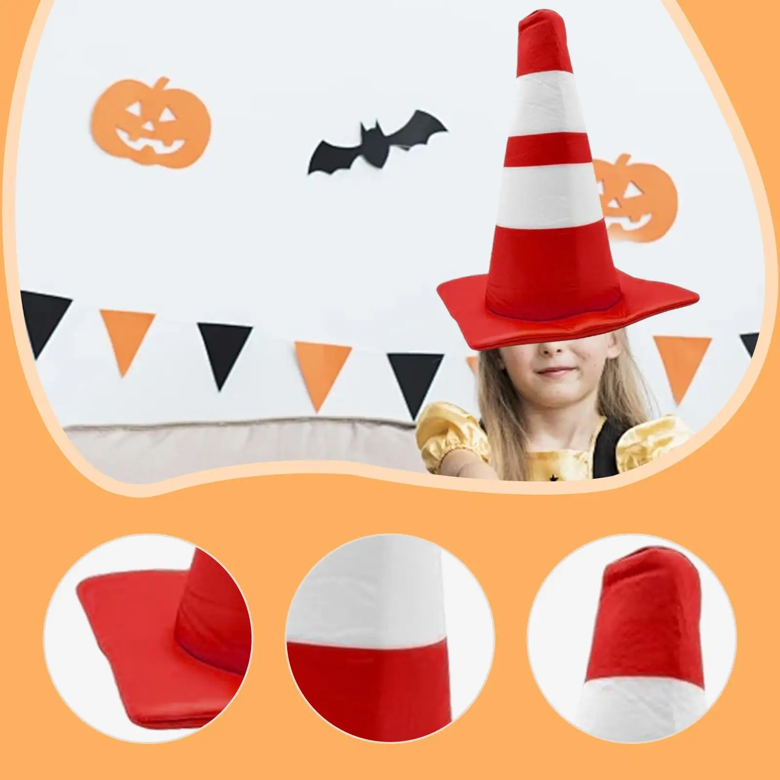 Traffic Cone Hat Fancy Dress Costume Accessory for Show Themed Party Holiday