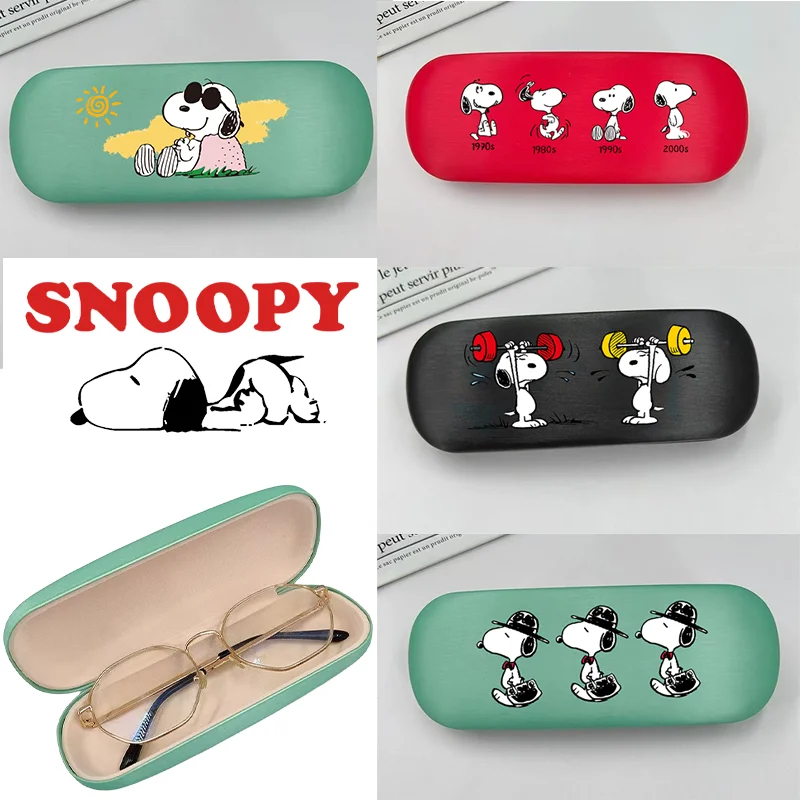 Estuche para gafas Snoopy, resistente al agua, Anime, estudiante, gafas de sol portátiles, almacenamiento, bonita caja organizadora, Protector de gafas, cubierta dura, regalo