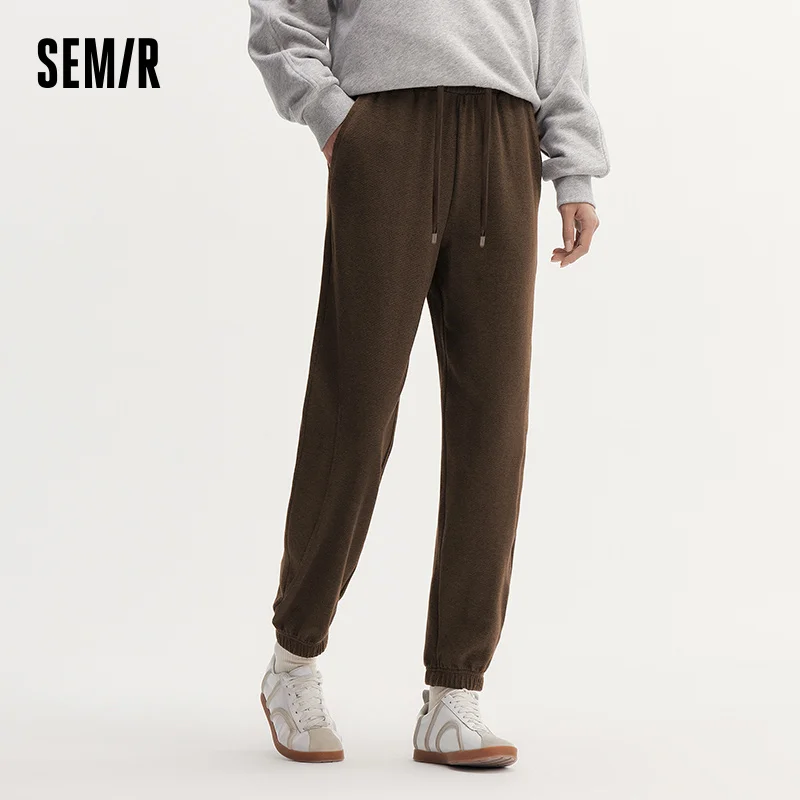 Semir Casual Trousers Women Cuffed Sweatpants Solid Color Trendy 2024 New Autumn Version  Long Trousers Slimming