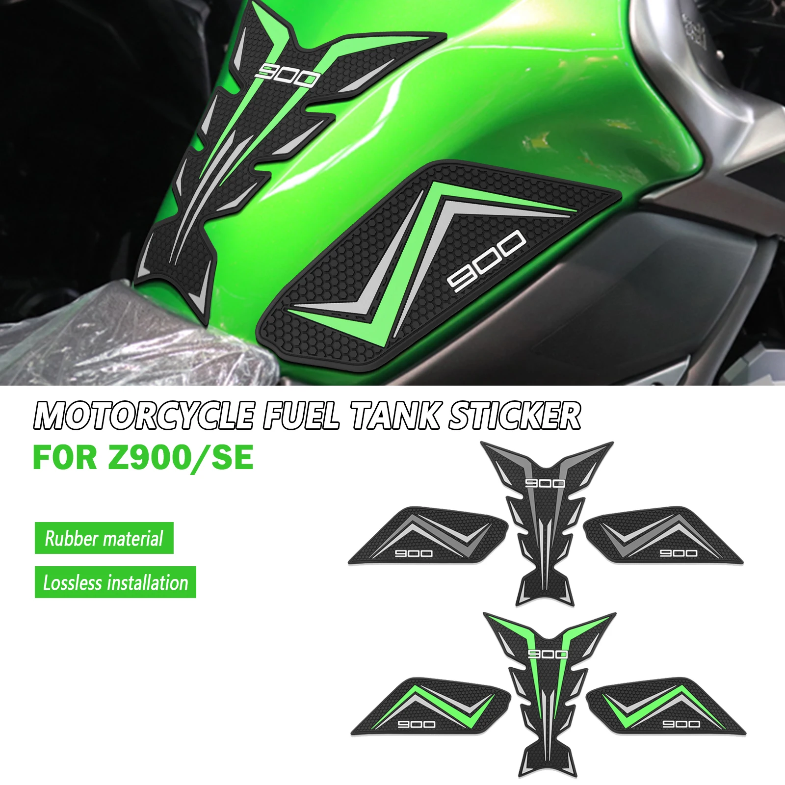 

Motorcycle Accessories Gas Fuel Tank Pad Protector Anti Slip Sticker 3D Decorative Decal For Kawasaki Z900 SE Z900SE 2017-2025