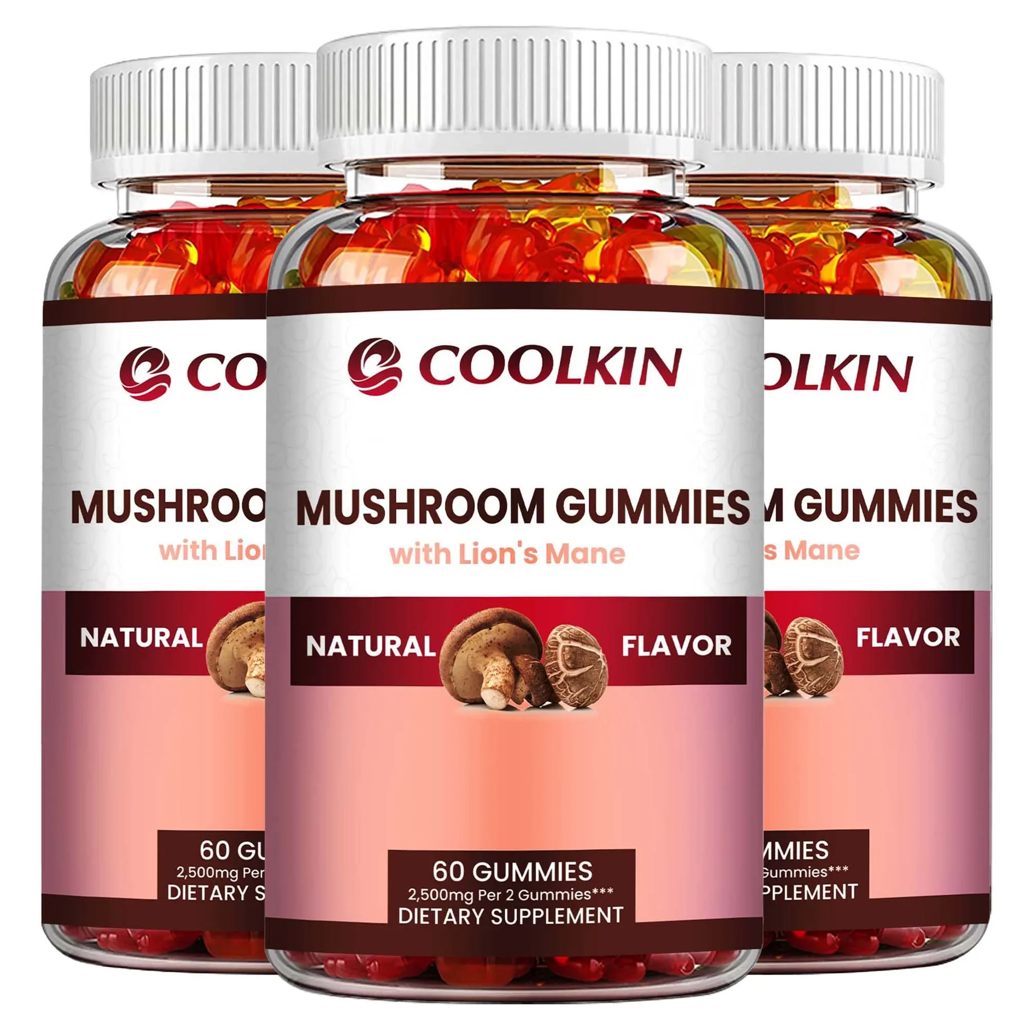 Complejo de hongos gomosos: sistema inmunológico y soporte para el estado de ánimo con Maitake, Shiitake, setas de crinera de león - 60 gomas