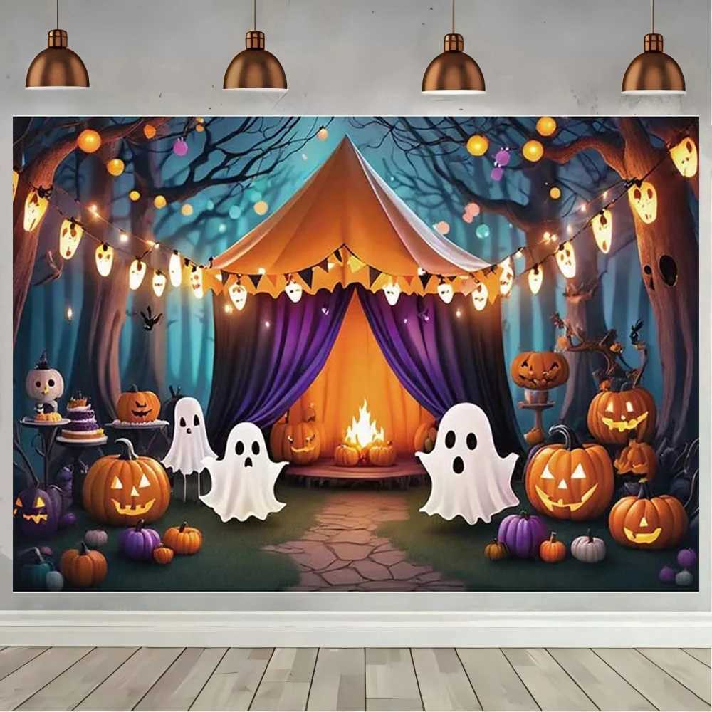 

Halloween Outdoor Baby Party Decoration Background Pumpkin Shop Home Decoration Background Studio Photography Background