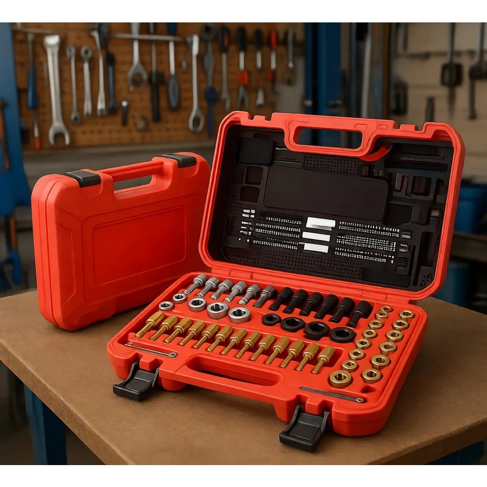 

61Pcs Thread Chaser Repair Kit, Rethread Repair Tool, UNC UNF & Metric Thread Restorer Set with Thread Pitch Gauge