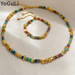 Fashion Jewelry Colorful Beads Necklace For Women 2023 Trend New Senior Accessories Adjustable Bracelet Party Wedding Gift