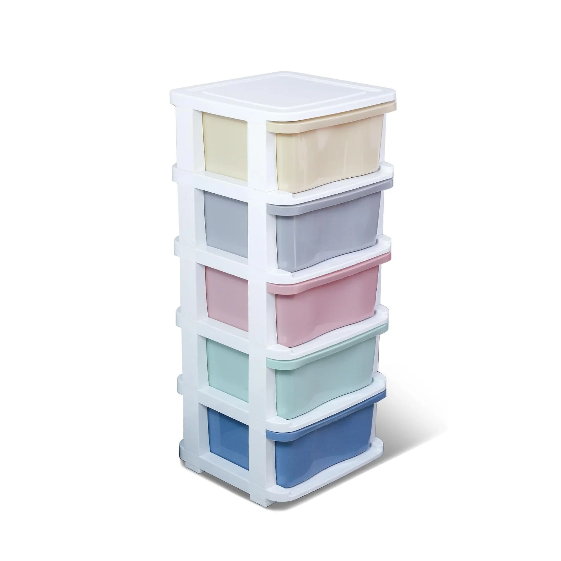 5-Layer Plastic Drawer Storage Organizer,Multi-Purpose Cabinet with Wheels for Kitchen,Home,Kitchen,35*35*84cm