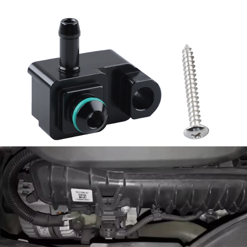 

Auto aluminum BOOST SENSOR ADAPTOR For bmw mini 2.0T B48A20A engine gauge blow off valve Black
