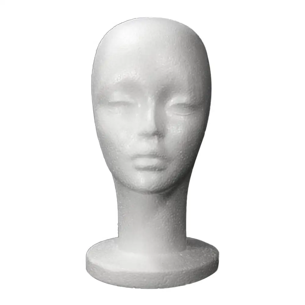 Fashion Female White Foam Mannequin Hat Cap Wig Women Head Display Holder Model Training Head Mannequins