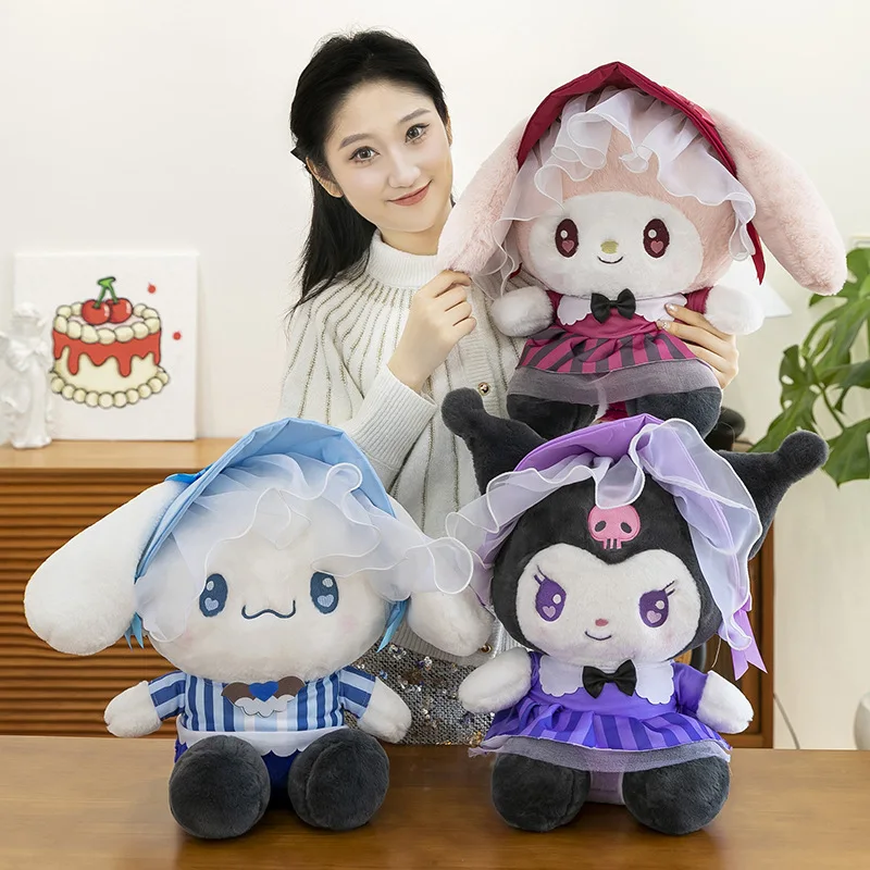 Peluche Kawaii Anime Dog Melody My Melody Kuromi Doll Peluche Bambini Compleanno Regalo di Natale per bambini Giocattoli di peluche all'ingrosso
