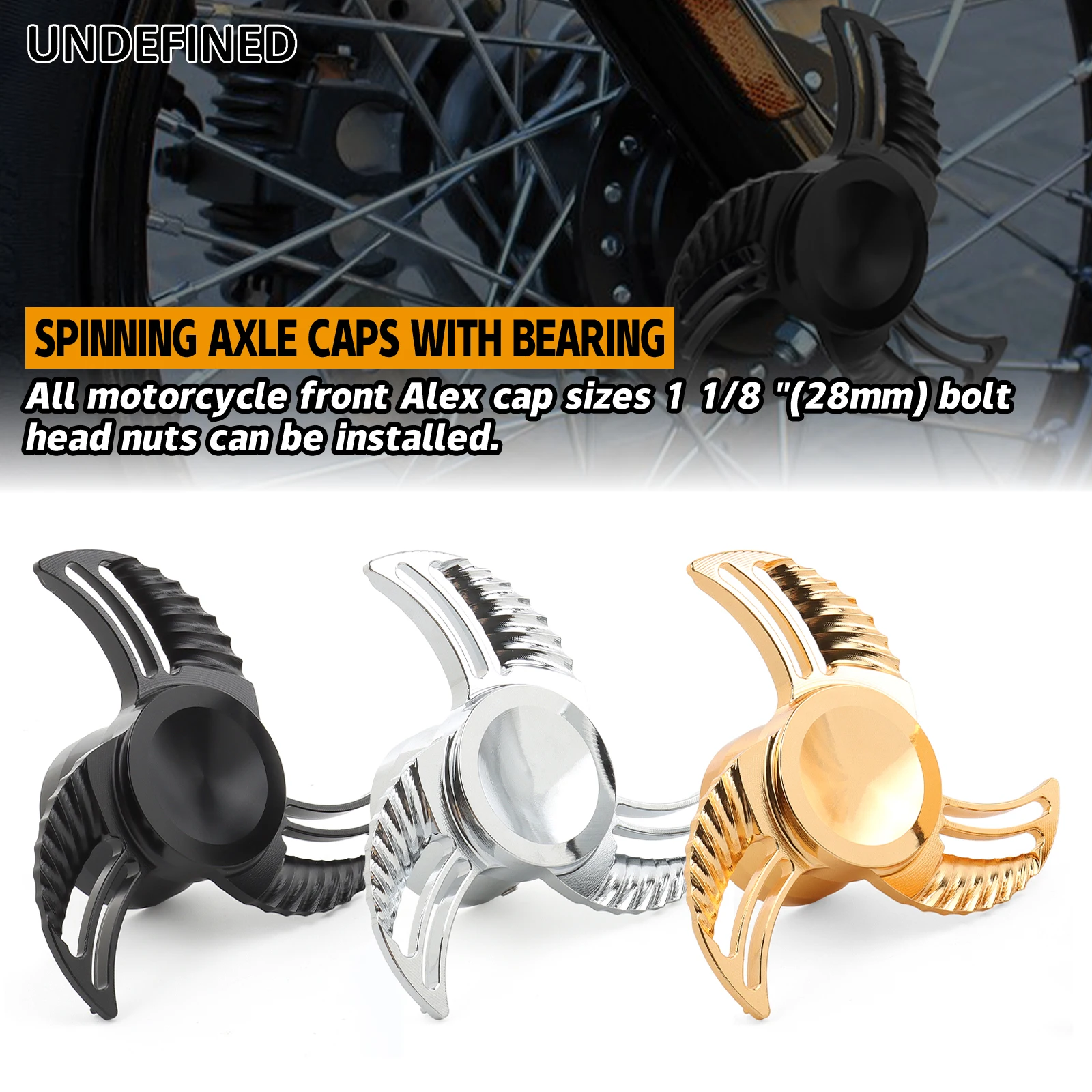 Flabellum Spin Blade Spinning Axle Caps For Harley Touring Road King Street Glide Dyna Sportster 883 1200 XL Softail VRSC 2023